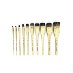 XDT Brand 10 Pc Set Traditional Japanese Tie-dye Artist Brush Stiff Hog Bristle