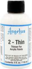 2-Thin Acrylic Paint Thinner 4 oz For Airbrush Leather Fabric Acrylic Paints