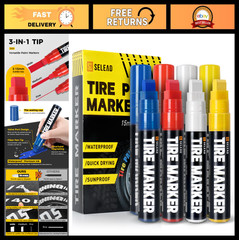 Jumbo Tire Marker Paint Pens – 8 Pack, 15mm Wide Tip, Waterproof Colored Ink for