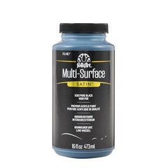 FolkArt Multi-Surface Satin Acrylic Paint in 16 Fl Oz (Pack of 1), Pure Black