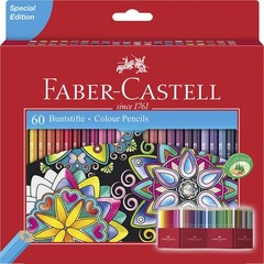 Castle 111260 Colouring Pencils Set, 60 Pieces, Hexagonal, Shatterproof, for …
