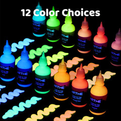 Glow in The Dark Paint, Glow Paint Set of 12 Bright Colors 30ml/1oz, Long Las