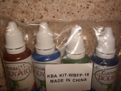 8 Color 1oz Custom Body Art Airbrush Temporary Tattoo Paint Set Ink Kit Stencil