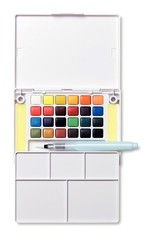 SAKURA XNCW-24N, 24 Assorted Watercolors Field Sketch Set with Brush Multicolor