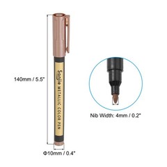 Metallic Marker Pens, 6pcs Paint Pens Medium Point Colored Markers, Red Brown