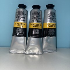 3 Winsor & Newton 2120-386 Galeria Acrylic Paint Series 1, Mars Black 2oz (60ml)