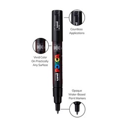 uniball POSCA 8pk PC-1M Water Based Paint Markers Extra Fine Tip 0.7mm