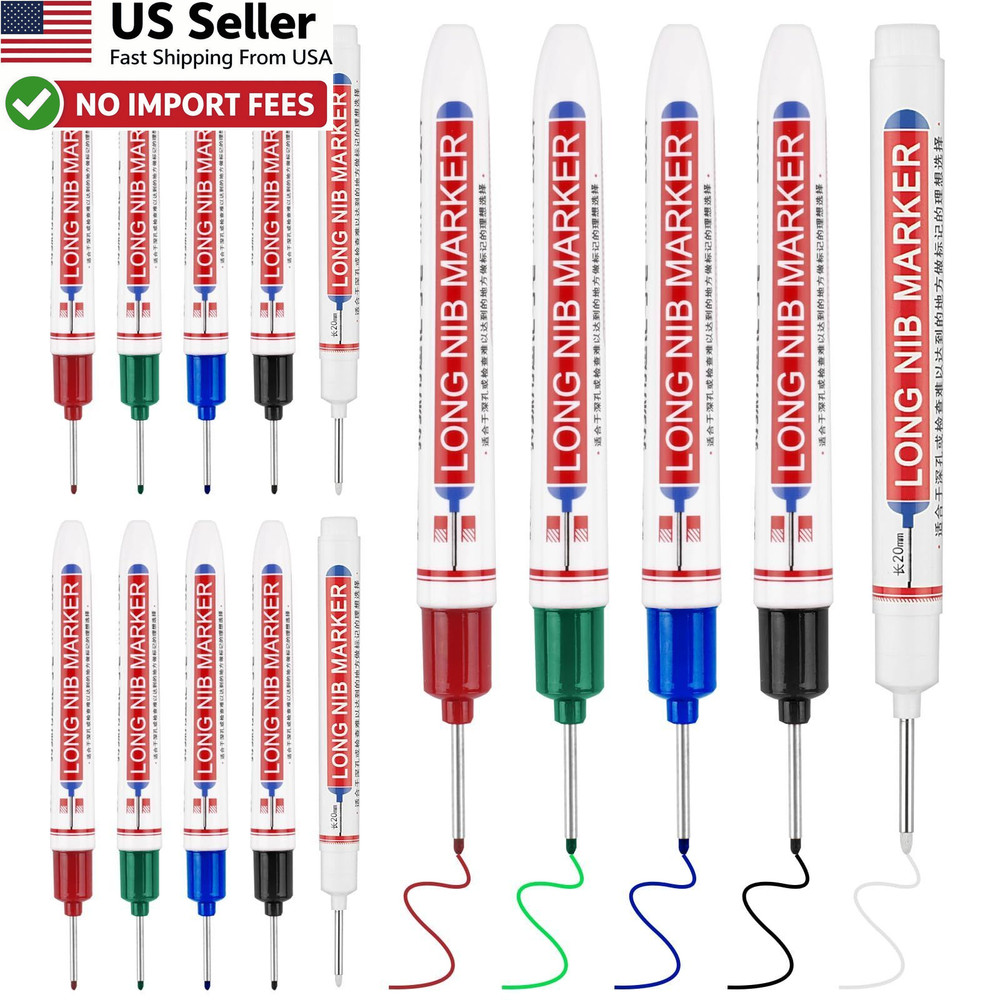 15 Pcs Long Nib Marker 20mm Deep Hole Permanent Paint Markers Colorful FROM USA