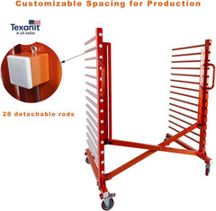 Adjustable 15-Shelf Paint Drying Rack with Casters, 12″-58″ Width, 110 Lbs Capac
