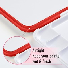 Mr. Pen- Airtight Watercolor Palette with Lid, 18 Wells & 2 1 Pack, Red