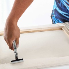 U.S. Art Supply Unprimed 63″ Wide x 6 Yd, 18ft Long Unstretched Canvas Roll, 7oz
