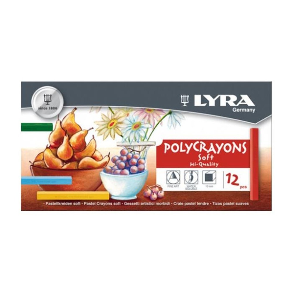 (2) Lyra Polycrayons Pastel Crayons Soft Hi-Quality 12 pcs ea pk – NEW