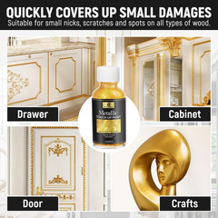 Liquid Gold Leaf Paint Metallic Finish Multi Surface High Gloss Rich Gold Paint