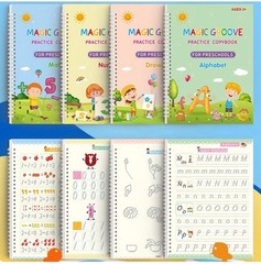 16pcs Magic Practice Copybook Groove Reusable English Writing Book For Children