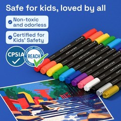 ARTISTRO 12 Acrylic Paint Markers – 1 Count (Pack of 12), Multicolor