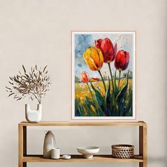 Tulip Diamond Art Kits for Adults,Round Full Drill 5D Diamond Painting Kits for