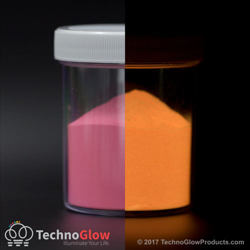 Glow in the Dark Powder, Fluorescent PINK to RUST – UV Reactive Glow Pigment