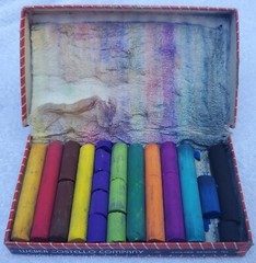Vintage Webster Costello Co Brilliant Alpha Color Chalk Crayons in Box Nice Neon