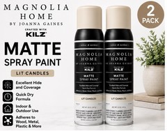 Magnolia Home Spray Paint LIT CANDLES Matte 12oz KILZ Indoor Outdoor 2 Pack