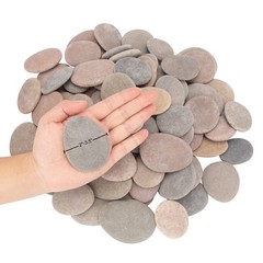 About 100 Pcs Painting Rocks, 2.2″-3.5″, Flat, Smooth – River, Craft, DIY Sto…