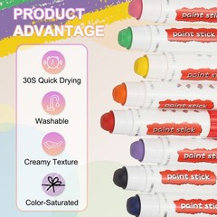 Solid Tempera Paints, 3 Pcs Washable Paint Sticks Paint Pens, Beige