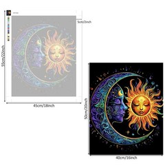 Lxmsja Moon Paint by Numbers Kit for Adults, Sun 16×20 inches, black#419