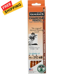 General Charcoal Pencil 557-6B Box of 12 1 Count (Pack 12), Orange