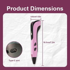 3D Printing Pen Set 3D Drawing Pen with Led Display PLA Filament DIY Art Craft