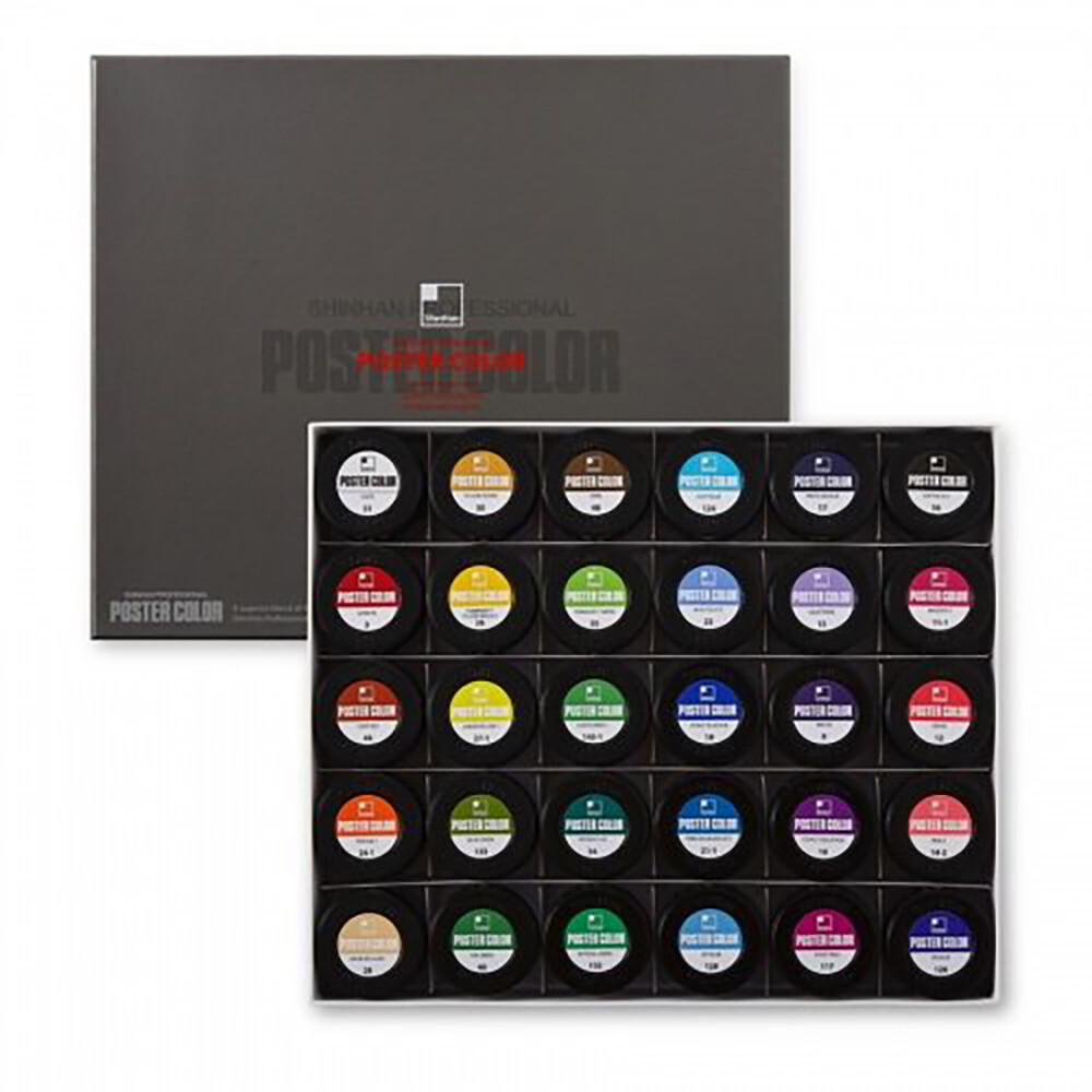 SHINHAN Professional Poster Color Paint 40ml Jar 30 Color Set – A Type