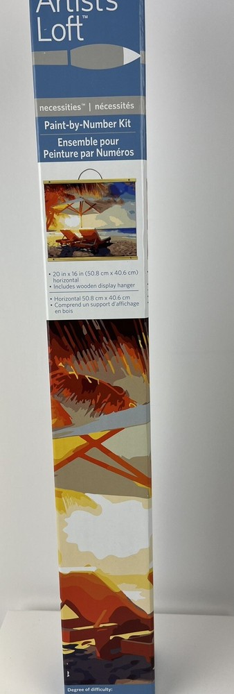 Artist’s Loft Paint by Number Horizontal Beach Ocean Sunset Scene 20″ x 16″ NIB