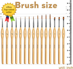 Miniature Paint Brushes 15PCS Model Brushes Detail Paint Brush Set Fine Detaili