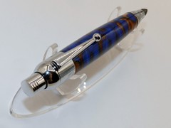 Chrome finish 5.6mm Sketch Pencil. Hand made with Cobalt Acrylester. #156