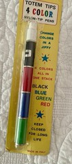 Vintage Nylon-Tip Pens Totem Tips Change 4 Colors In A Jiffy Italy New In Pkg