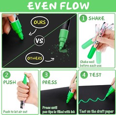 Car Window Markers for Auto Glass Washable Liquid Window Chalk Markers 6mm 12pc