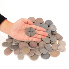232-240 PCS Craft Rocks, 1.3″-2.2″ round Grey Rocks, 18 Pounds