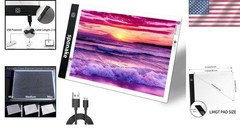 USB-Powered A4 Light Board with 3 Brightness Levels for Crafting & Sketching