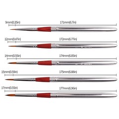 5 PCS Travel Watercolor Brushes Portable Pocket Set Black Leather Bag