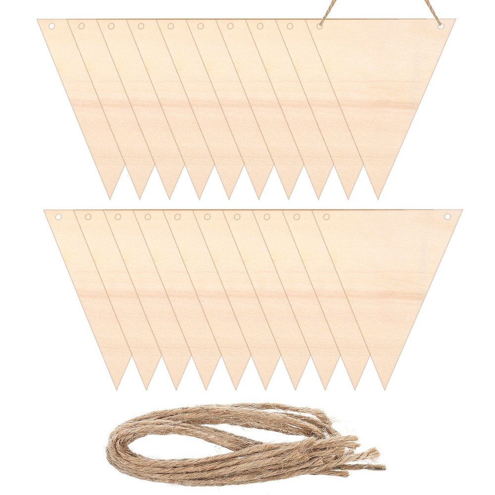20 Pcs 4.7″x4″ Hanging Wood Sign Triangle Shape Wooden Label with Rope