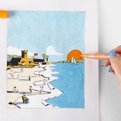 SPREEY 24 Colors Acrylic Paint Pens Waterproof Acrylic Paint Markers USAN1014522