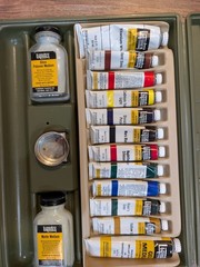 Liquitex Vintage 1970’s Acrylic Paint Set #342 Permanent Pigments W/Case *Prop*
