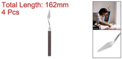 4pcs 12mm No.6 Painting Palette Knives Stainless Steel Spatula Red Wood Handle