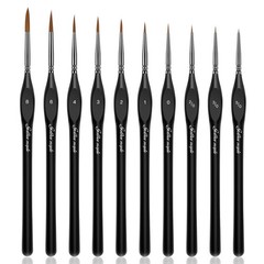 Miniature Detail Paint Brushes Ergonomic Handle Acrylic Watercolor Models
