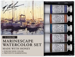 M Graham Marinescape 5 Color Watercolor Set USA 0.5 Ounce Tubes