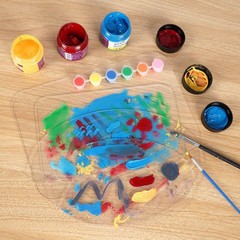 4PCS Paint Pallet Clear Premium Acrylic Paint Palette, Easy Clean Transparent No