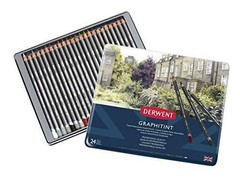 Derwent Graphitint Pencils, Metal Tin, 24 Count (0700803)