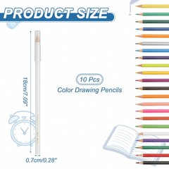 White Color Drawing Pencils for Adult Coloring Books, 10 Pcs
