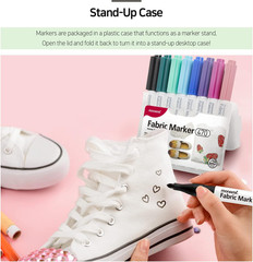 Fabric Marker 470 (SET A), Brush Tip, No Ironing Required Premium Fabric Markers