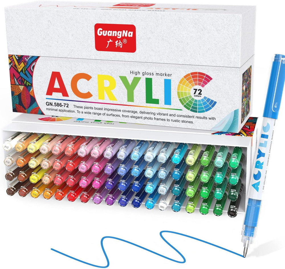 Acrylic Gel Pens 72 Colors, Colored Pens for Journaling, Coloring Books, Calligr