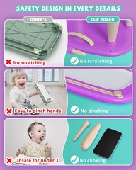 Kikapabi Magnetic Drawing Board Toddler Learning Toy, Purple – 1, 2, 3 Year Old