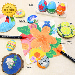 30 Colors Acrylic Paint Markers Dual Tip Fine Brush Pens for Wood Glass Ceramic